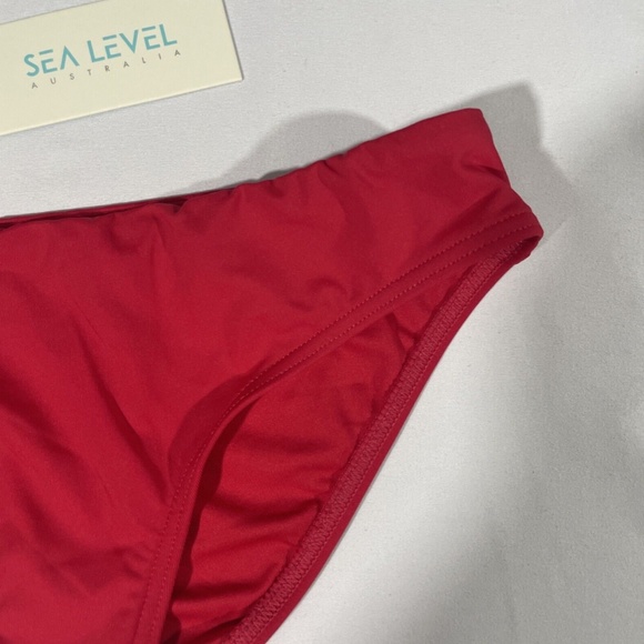 NWT Sea Level [ 4 US/‎ 8 UK ] Essential Regular Bikini Bottoms in Red - Picture 6 of 12